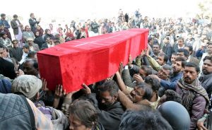 Coffin at Quetta funeral