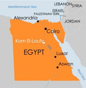 Egypt map with Kom El-Loufy