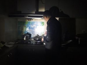 Minister Wu preparing dinner