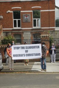 Banner outside Embassy