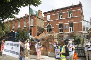 Group outside Embassy