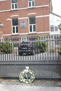 Wreath outside Embassy