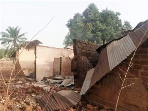Burned home in Kagoro