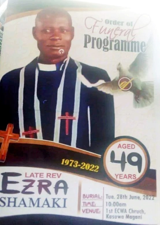 Rev Ezra Shamaki funeral announcement