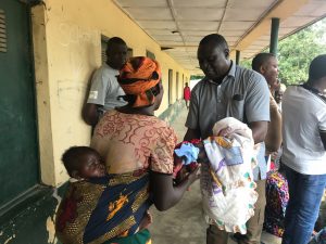 Woman receives clothes