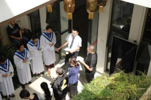 Dai Zhichao preaching at funeral