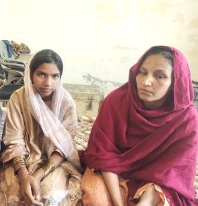 Saba Shafique (after rescue) with mother