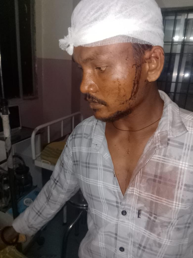 Victim with head wound