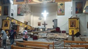 Interior of Mar Elias Church after bombing